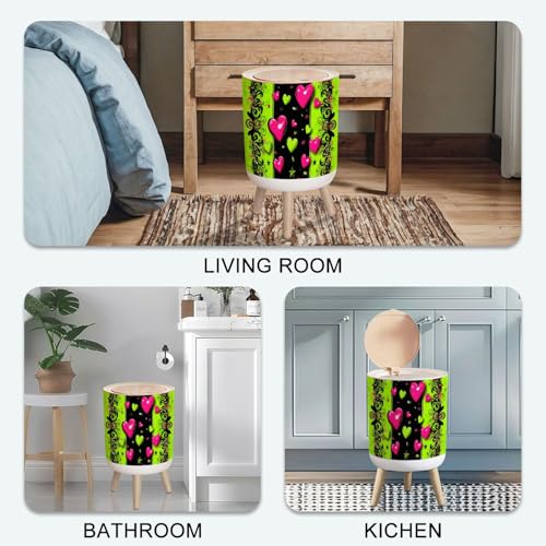Caneca de basura pequeña con tapa de 7 litros color neón miniatura 7
