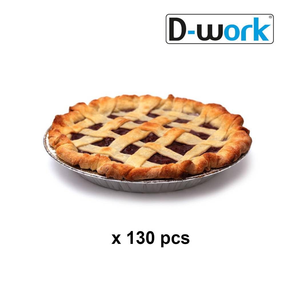 100 Kuchenformen aus Aluminium, 1240 ml, Durchmesser 270 x Höhe 23 mm, praktisch, robust und Einweg, zum Kochen und Einfrieren D-Work