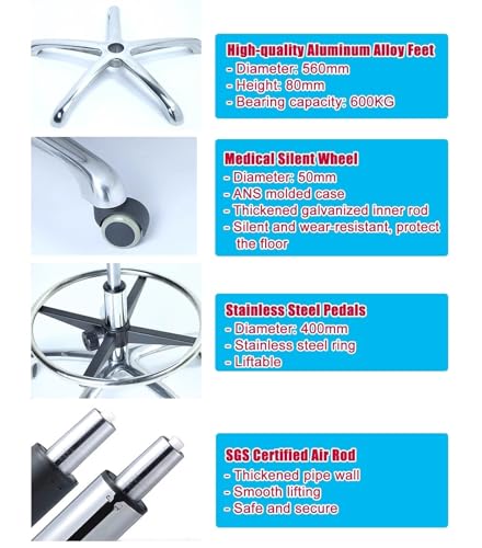 Image of Split Seat Ergonomic Saddle Chair with Back Support, Medical Rolling Chair for Dental Office Home - 60-86cm Height, Two Tilting Options(48-60cm (18 7 /8 inch-23 5 /8 inch) Height)