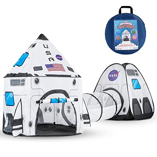 Joyin 12223 White Rocket Ship Pop Up Play Tent With Tunnel And Playhouse Kids Indoor Outdoor Spaceship Tent Set thumb #8