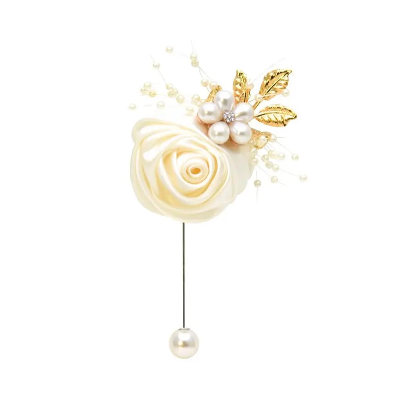 NDLHXKFRP Wedding bouquets for brides and bridesmaids, Artificial Rose Bridal Bouquet Multicolor Pearl Beaded Ribbon(Corsage)
