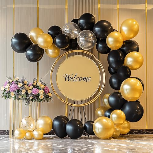 JOYIN 150 Pcs Black Balloons, Different Sizes 18 12 10 5 Inch Black Latex Balloon Arch Kit with Instruction for Birthday Party Graduation Wedding Holiday Decoration - Image 7