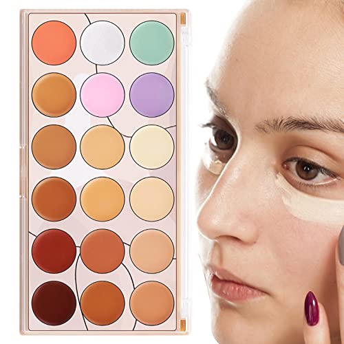 woyufen Paleta de correctores,Kit Corrector en Crema para Rostro | Paleta de Maquillaje Corrector en Crema Facial de 18 Colores, Kit de Contorno, cosméticos para ojeras, enrojecimiento Cover