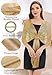 Zando Gold Shawls and Wraps for Evening Dresses - Sparkling Metallic Gold Shawl Wraps for Women Dressy Formal Wedding Party Dresses with Buckle