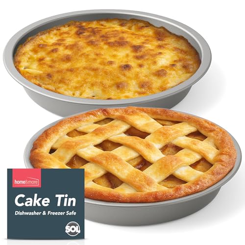 SOL 2pk 8-Inch Cake Tin Dishwasher & Freezer Safe - 3.5Cm Deep Durable Stainless Steel Round Cake...