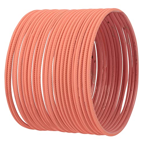 Touchstone New Indian Bollywood Fashion Traditional Fine Engraving Stunning Pastel Peach Beige Color Wrist Enhancing Designer Jewelry Bracelets Bangle. Set Of 24 For Women. #TOP16