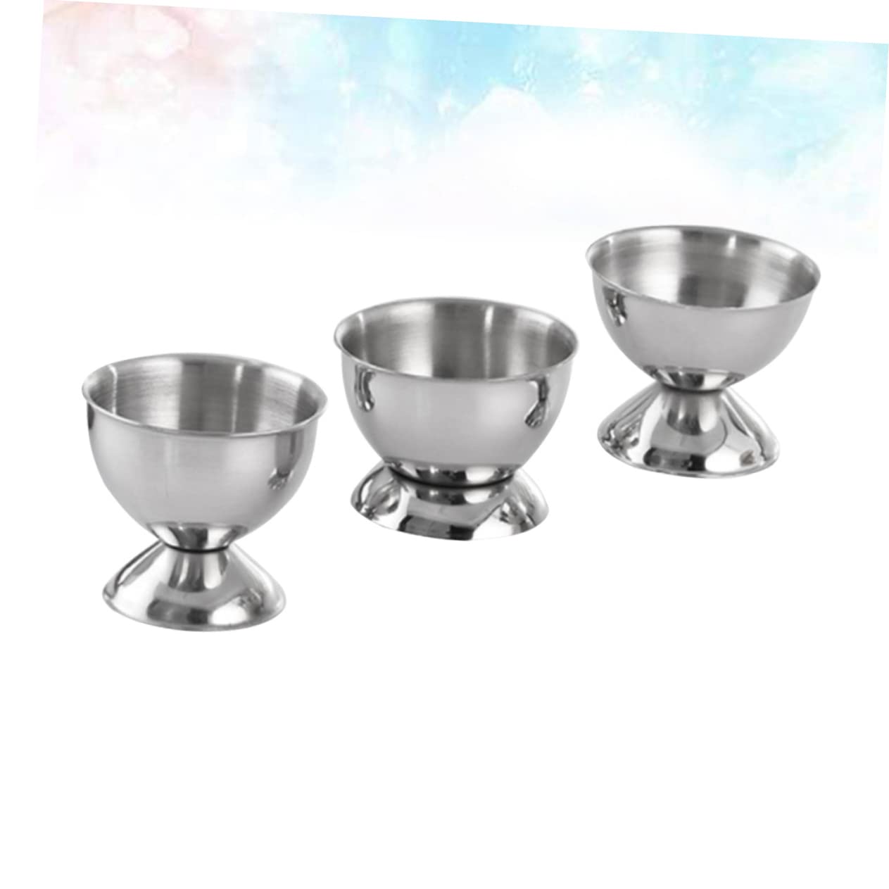 SOLUSTRE 3pcs Stainless Steel Egg Cups Egg Holders for Kitchen Easy to Clean Fridge for Cooking