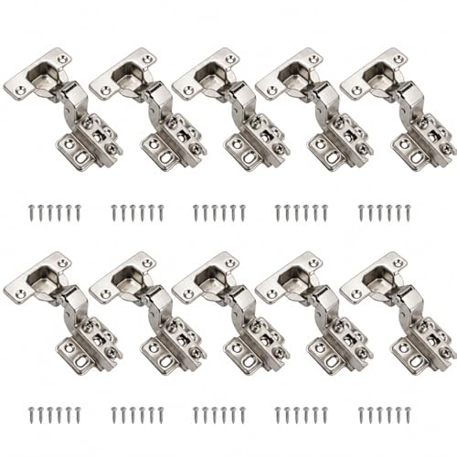 Image of VOLO 2D Normal Mild Steel Cabinet Hinges for Furniture, Wardrobes, Doors, and Storage Units | (15 Crank | Inset, 10 Pieces (5 Pair))