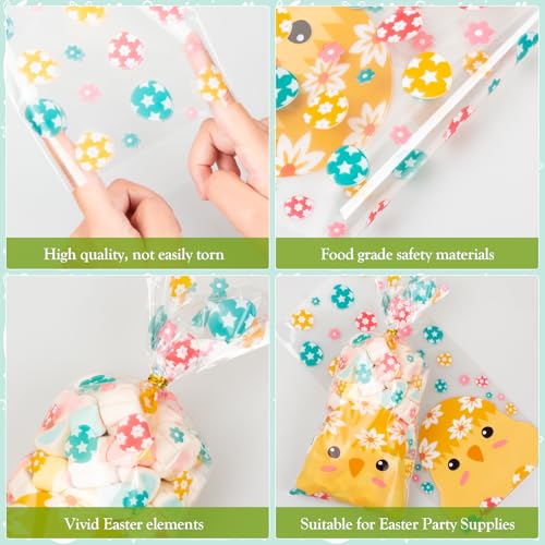 GOMANCHE 120 Pcs Easter Cellophane Bags