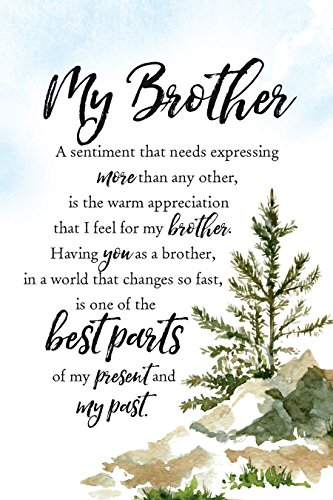 DEXSA My Brother Wood Plaque with Inspiring Quotes 6'x9' - Elegant Vertical Frame Wall & Tabletop...