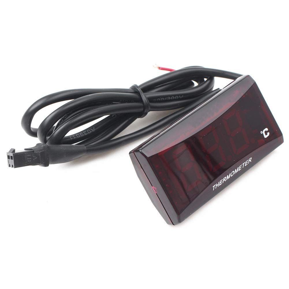 Cnswee6 Motorcycle Individual Gauges Water Temperature Digital Hygrometer Thermometer Sensor Universal For Most 12V Motorcycles Racing Scooter, Red light