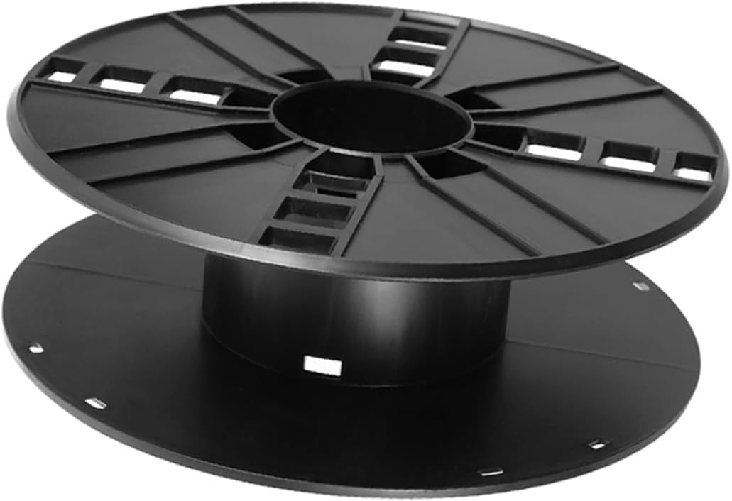 Plastic Wire Spool Cord Winder Reel 1kg Capacity Black Hollow Design Cable Reel for Camping and Indoor Cord Management