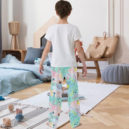 Boy's Pants Musical Note Hand Draw Jogger Pants Elastic Waist Long Bottoms Trousers with Pockets 6-14 Years3