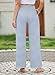 EVALESS Wide Leg Sweatpants Women Casual Loose Fit Fashion 2024 Trendy Summer Fall Ribbed Sweat Pants with Pockets Blue and White Pinstripe Medium