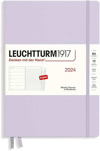 Miniatura 10 de LEUCHTTURM1917 - Agenda semanal y cuaderno 2024 con folleto adicional, tapa dura, composición (B5), verde (1 de enero - 31 de diciembre de 2024)