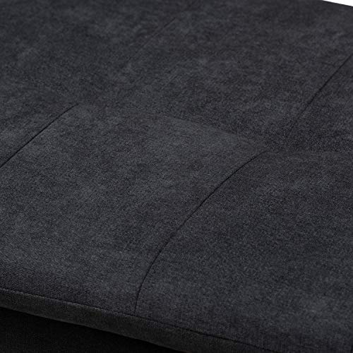 Baxton Studio Noa Modern And Contemporary Dark Grey Fabric Upholstered Left Facing Storage Sectional Sleeper Sofa With Ottoman #TOP4