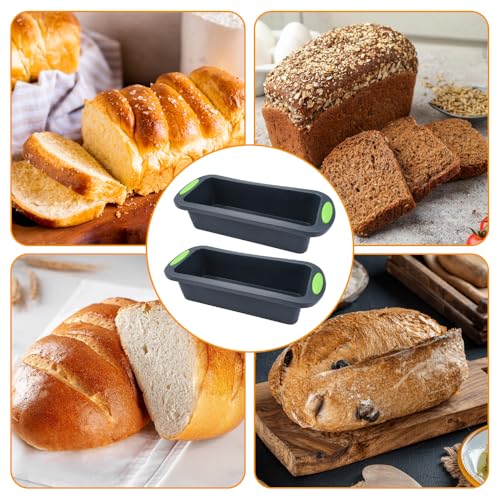 2 stampi antiaderenti in silicone Senza BPA, 28x12x6,5 cm, grigio scuro, per torte e pane - immagine 6