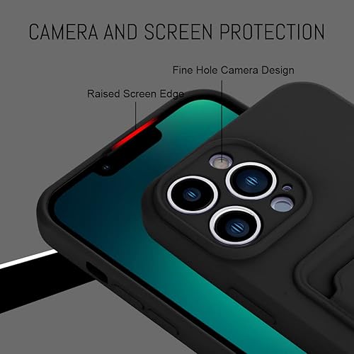 Miniatura 3 de MZELQ Funda de silicona para iPhone 13 Pro Max, funda de protección de cámara para iPhone 13 Pro Max + protector de pantalla, funda de ranura para