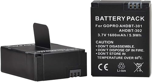 Miniatura 4 de Tectra 3 piezas AHDBT-301 GoPro Hero3 batería de repuesto + pantalla LCD cargador USB dual para GoPro Hero 3 Hero 3+ accesorios de cámara