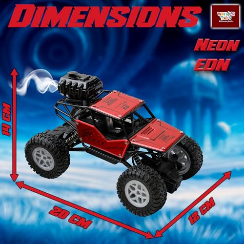 Image of Wonder Remote Control Rock Master /Crawler with Smoke, Monster Car for Kids Monster Truck Rock Climbing Car Toy for Kids | 2.4 GHz Remote with Long Range | C Type Charging | Made in India (Red)