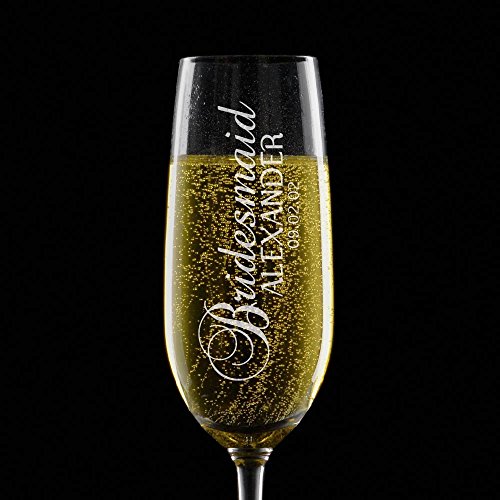 Be Burgundy Personalized Bridesmaid Champagne Flutes, Bridesmaid Gifts, Bridal Party & Bridal Shower Champange Glasses, Engraved