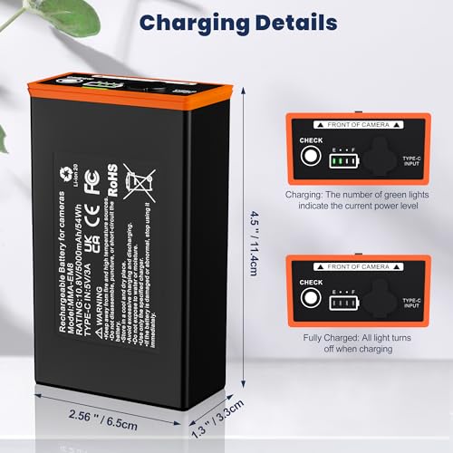 Image of 1-Pack 5000mAh Replacement Battery for Moultrie Cellular Trail Cameras - Compatible with Edge Series including Edge, Edge, Edge Pro, Edge 2, Edge 2 Pro, Features USB-C and Solar Panel Charging