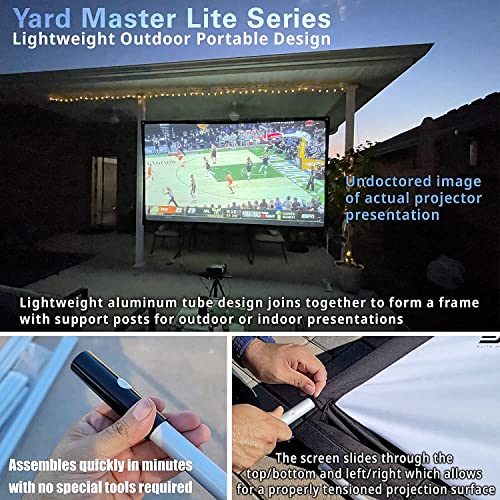 Elite Screens Yard Master Lite, 125-Inch Outdoor Projector Screen 16:9 Double Sided Wrinkle-Free Foldable Portable Indoor Movie Projection Screen, | Us Based Company 2-Year Warranty,Oms125Hlite #TOP4