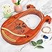 INKNOTE Lyre Harp Mahogany with Tuning Wrench and 16 Pcs Metal Spare String Set Manual Picks Black Gig Bag for Instrument Kids Adult Professional Beginner Music Lovers Gift