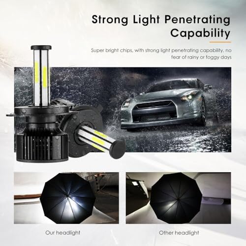 Image of H4 /9003 /HB2 LED Headlight Bulbs with Mini Projector Lens Canbus Hi /Lo Beam LED Headlight Kit for Headlight (6 SIDE 200 WATT)