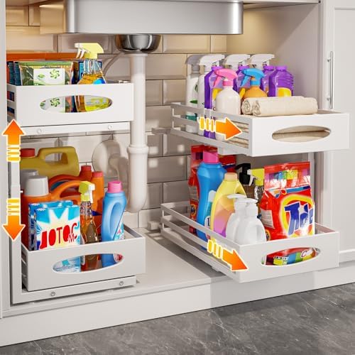 Under Sink Organizer, 2 Tier Under Sink Organizers and Storage, A...