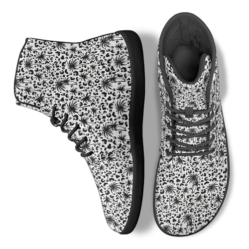 Image of Fashion Print Womens Mens High Top Barefoot Sneakers Flat Shoes