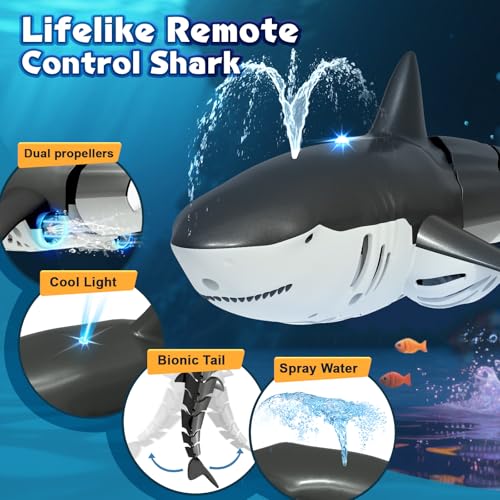 2.4Ghz RC Pool Toys Remote Control Shark, Outdoor Water Toys for Boys Kids - image 5