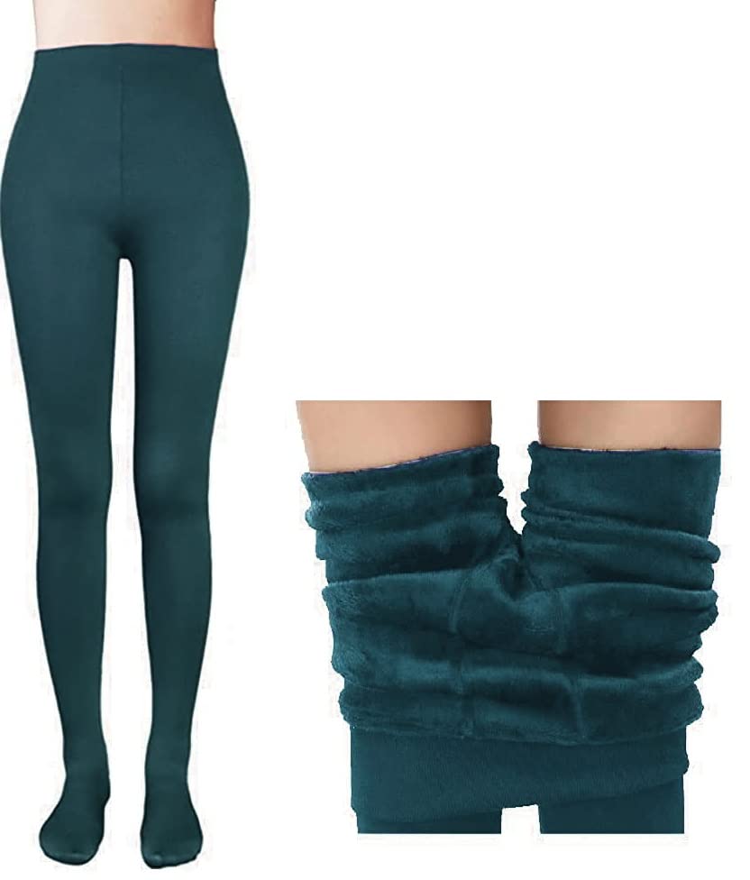alexvyan Green Fleece Footed Lenght Legging with Extra Comfort & More Thickness Slim Fit [26 to 34] Warm Women Thick Fur Lined Warm Winter Thermal Soft Leggings for Women Girls Ladies-picture-54