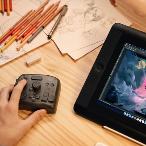 TOUR BOX Elite - Bluetooth Video Editing Controller Color Grading Speed Editor, Intuitive Control, Professional Digital Creator Console for Davinci, Premiere, Final Cut Pro and More, Mac/PC (Black)