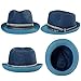 Comhats Summer Straw Fedora Hats for Men Beach Panama Gatsby Derby Trilby Dress UPF50+ Sun UV Protection X-Large XL Blue