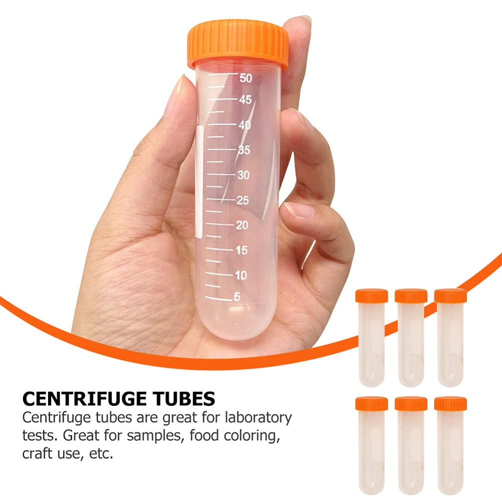 Provetta da laboratorio, tappi tubi di prova trasp 100 pezzi 50ml provette scientifiche provette da laboratorio provette for centrifuga provette graduate provette for chimica provette for esperimenti