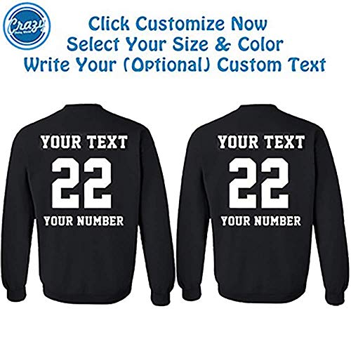 CRAZYDAISYWORLD Customized Matching Couples Text Name Design - Multi Colors Couple Unisex Crewneck Sweatshirt3