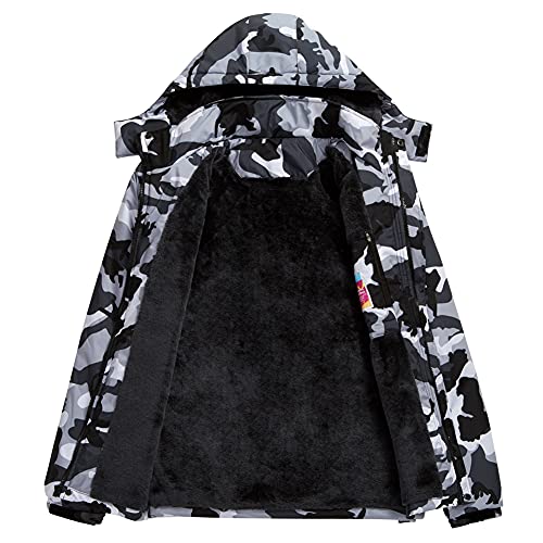 Jingangjin 1858 BLACK CAMO XL Men'S Mountain Waterproof Ski Jacket Winter Windbreaker Warm Hooded Snowboarding Raincoat Jackets thumb #2