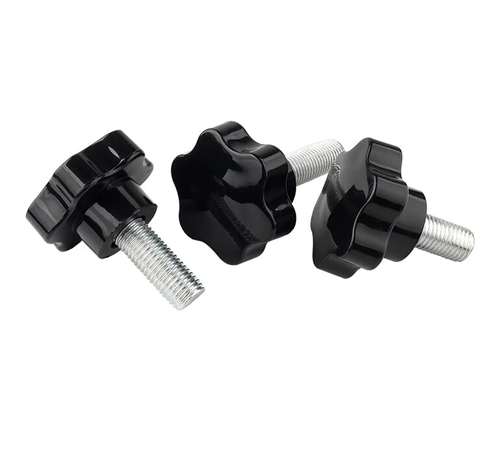 Othmro M6 Poignée Noire 25 Mm X 20 Mm Galvanisé Tête étoile Mâle Type Vis Bouton De Serrage Bakélite 1 Pcs (sans Rondelle