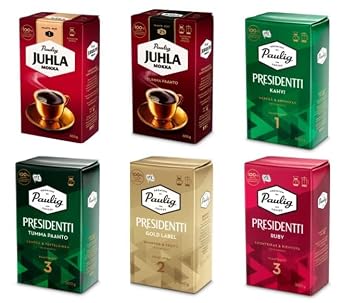 Paulig Coffee 6 kind set 3kg 105oz Fine Grind - Premium Filter Blend Ground Coffee - Bag