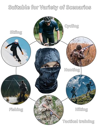 Máscara de esqui masculina feminina camuflagem balaclava máscara respirável Shiesty protetor solar,