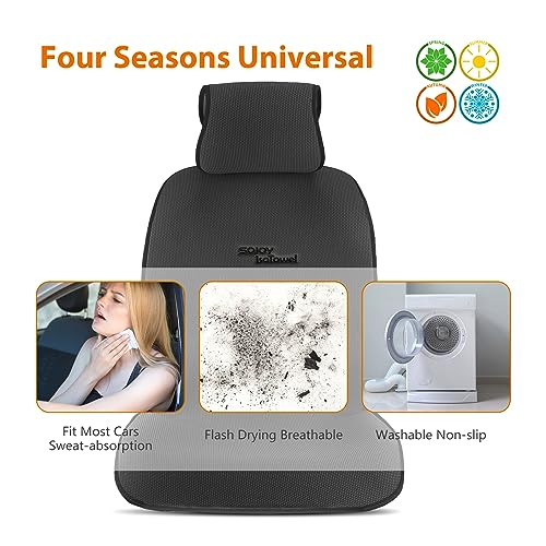 Image of Sojoy IsoTowel Car Seat Cover. Microfiber Seat Protector, with Quick-Dry, No-Slip Technology. Car seat Protection for All Workouts, Honeycomb Cloth All-Weather (Black and Gray)