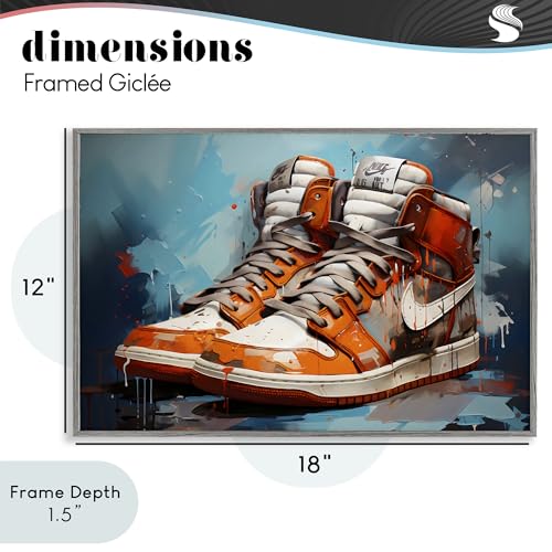 Sneakers Splash Stupell tableau cadre gris éclaboussures de couleur