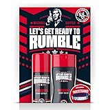 Set de regalo original de Let's get ready to RUMBLE: spray corporal de 150 ml, gel de ducha de 250 ml, pulsera