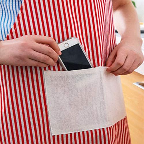 Image of KPNG Cotton Linen Cooking Apron Adjustable Kitchen Apron Soft Chef Apron with Pocket for Women and Men