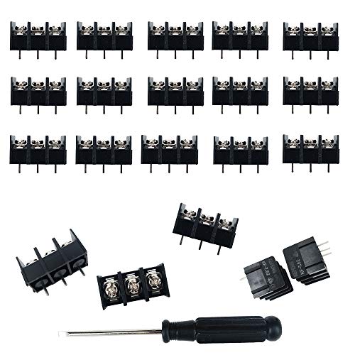 20 / Package 7.62mm Pitch 3P Splice Screw Terminal Block PCB Universal Screw Terminal Block PBC Terminal Block
