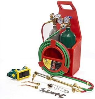 Professional Portable Oxygen Acetylene Oxy Welding Cutting Torch Kit W/Gas Tank, Torch Cutting and Welding Portable Kit