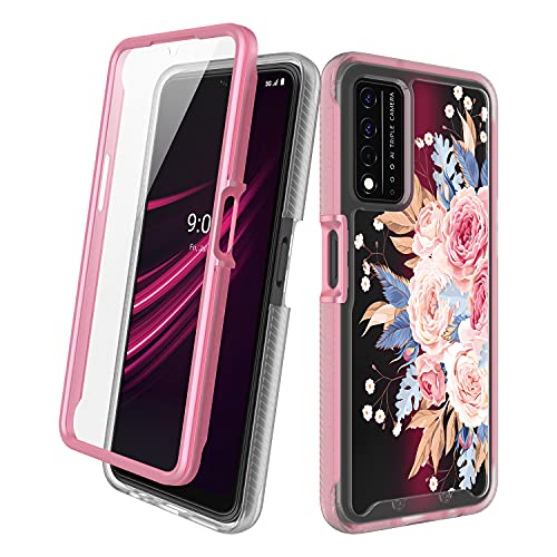 Tmobile REVVL V+ 5G Case, Rosebono Hybrid Graphic Design Pattern Hard Back Pannel Cover Case for Tmobile REVVL V+ 5G (Flower)