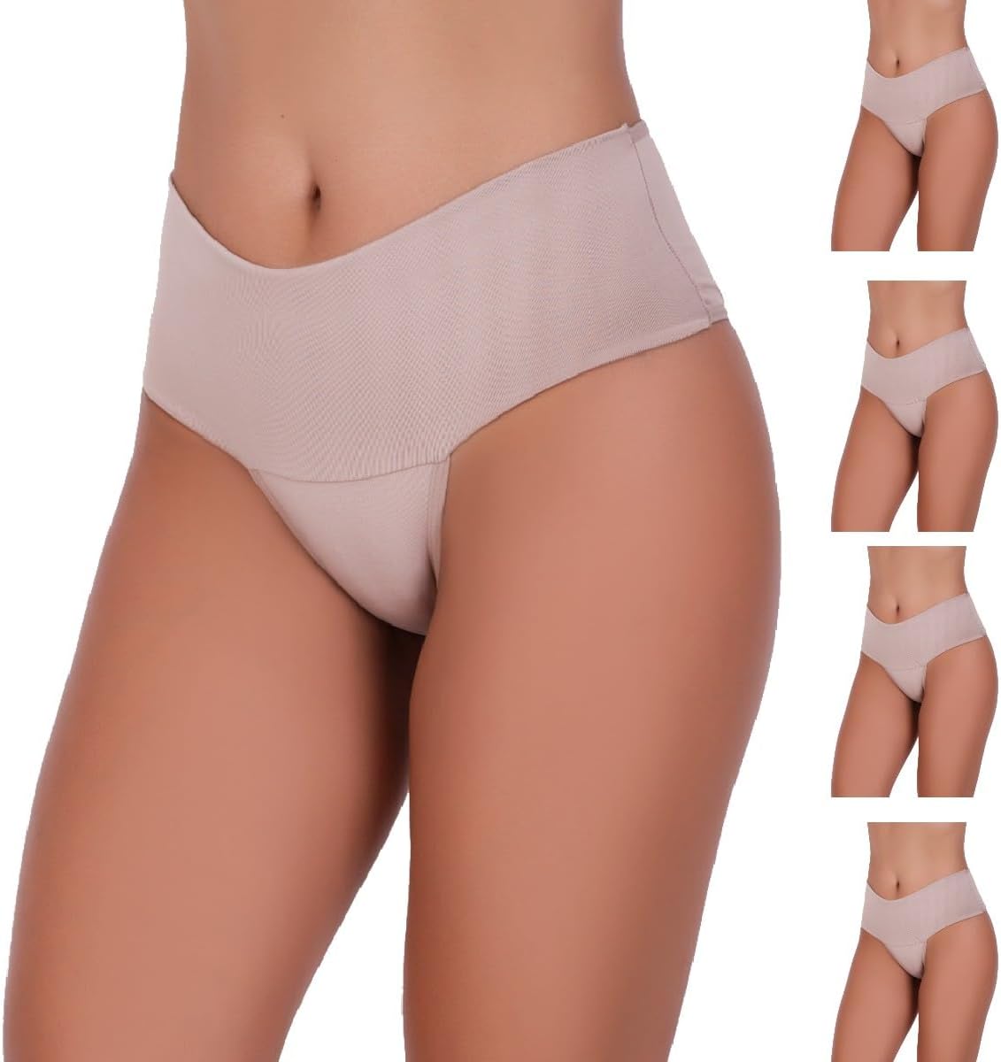 Kit 5 Calcinhas Cintura Alta Compressão Cós Alto Fitness Power Zero Barriga Pala Cós Duplo