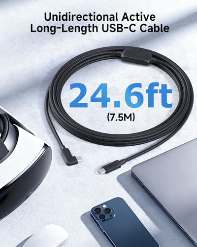 Câble actif USB-C pour casque VR Oculus Quest 2 de 7,5m en noir - 5